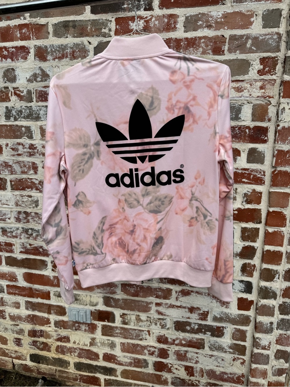 adidas Originals Pastel Rose Floral Track Jacket Pink Black Small. RARE - Picture 3 of 8
